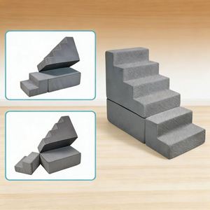 Escalier pour animaux de compagnie de luxe moderne avec base antidérapante, marches multi-niveaux assemblées, amovibles, lavables, écologiques, meubles solides pour animaux - Product Image 6