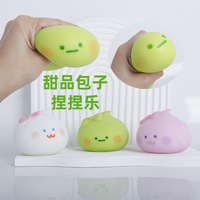 Jouet anti-stress en TPR souple, simulation de chignon 3D en forme de nœud, Mochi Squishy, couleurs assorties, vente en gros