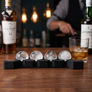 <span class=keywords><strong>Moule</strong></span> à glaçons ronds en silicone transparent sans BPA, pour whisky, avec seau de rangement isolant - Product Image 2