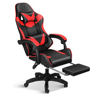 Chaise de course de jeu en cuir réglable et confortable avec repose-pieds