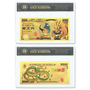 Ensemble de billets de banque classiques à thème <span class=keywords><strong>Dragon</strong></span> Héroïque, plaqués or 24 carats, en PVC étanche, carte commémorative, collection de souvenirs d'anime, cadeau - Product Image 4
