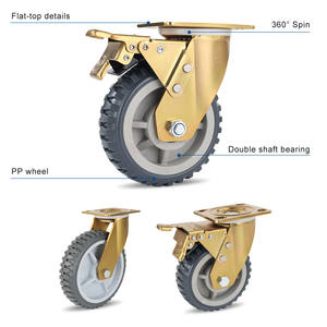 4 5 6 8 Polegada Heavy Duty PP Universal Rodízio Bloqueio Rodízio Rodas para Equipamentos Recipiente - Product Image 2