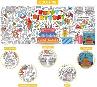 Poster géant à colorier Joyeux Anniversaire en gros, nappe DIY avec taille/image personnalisée pour décoration murale de fête d'anniversaire
