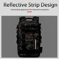Bolsa de Pesca, Mochila para Aparejos con Soporte para Cañas, Gran Espacio de Almacenamiento, Ideal para Pesca con Mosca, Viajes al Aire Libre y Camping