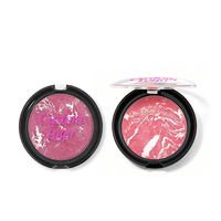 Palette de fard à joues vegan effet marbré, haute pigmentation, longue tenue, fini mat et scintillant, sans talc, marque privée