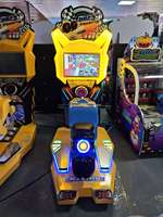 Moto à pédales pour enfants à pièces, jeu de course fou, machine de jeu, construction en métal, prise en charge de la langue anglaise, utilisation en intérieur, mouvement