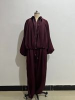 Ensemble Abaya Modeste pour Femmes Musulmanes Y287 - Polyester Élégant Longueur Cheville Manches Longues Coupe Ample