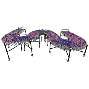 Ligne de convoyeur de voie de déchargement de rouleau Flexible télescopique de Nopowered de gravité convoyeur de roue de patin extensible pour l'entrepôt - Product Image 3