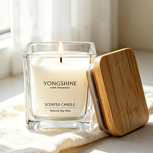 Recipiente de Vidro Transparente Premium para Velas, Superfície Lisa, Logotipo Personalizado, Frasco de Vela OEM, Recipiente Reutilizável e Ecológico - Product Image 2