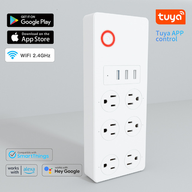 High Quality Smart Home Multi-Outlet Power Strip WIFI Connectivity Remote Control Intelligent Timer Switch Plug Sockets Custom
