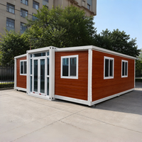 Casa Contenedor Expandible de 20 y 40 pies, Hogar Plegable Portátil de Doble Ala, Villa Modular, Oficina Móvil para Construcción