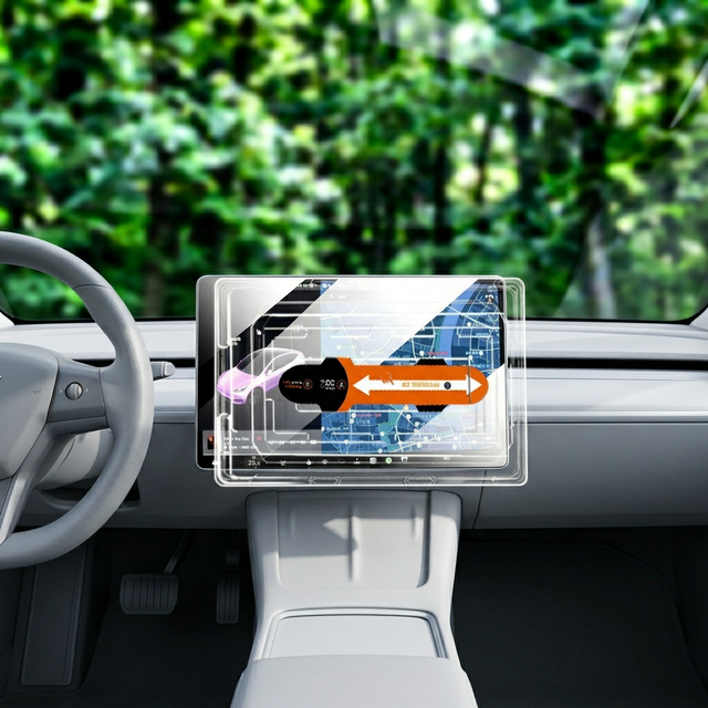 Tempered Glass Screen Protector for Tesla Model 3/Y Juniper 2021-2025 Center Control Matte Anti Glare HD Film Protection Install