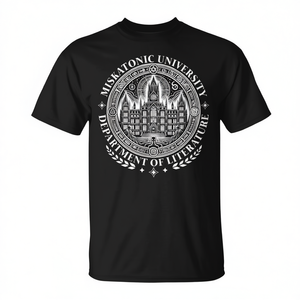 T-shirt du département de la littérature de l'université Miskatonic, design gothique noir, thème d'horreur - Product Image 2
