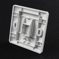 Plaque murale RJ45 pour connecteur Keystone Cat5e/Cat6 à port simple ou double, type UK, avec façade blanche