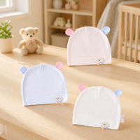 Gorro de Bebé Recién Nacido de 0 a 3 Meses, Ligero, Protección Solar para Verano, Gorra de Algodón Suave y Elastano, Transpirable, con Diseño de Dibujos Animados