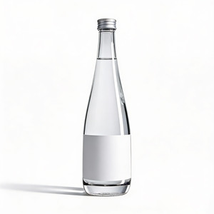 Bouteille d'eau en verre conique blanc cristal réutilisable de luxe <span class=keywords><strong>vide</strong></span> de 330 ml et 500 ml avec <span class=keywords><strong>bouchon</strong></span> à vis et joint en liège pour le <span class=keywords><strong>vin</strong></span> ou les boissons - Product Image 2