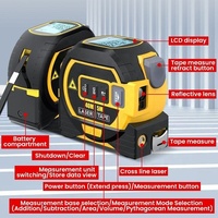 Télémètre laser 3-en-1 Instrument de mesure numérique Ruban à mesurer Outil de mesure de distance