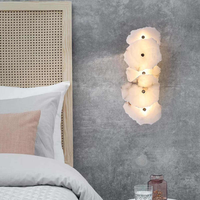 Lampe murale LED en pierre d'albâtre naturelle de luxe, décoration moderne nordique pour la maison, hôtel, chambre à coucher, salon