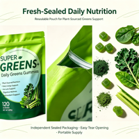 SYC BIO Gummies Super Greens Naturels Mélange de Légumes Verts Quotidien Favorise la Digestion 120 Comprimés Sac de 600g Fabrication Personnalisée