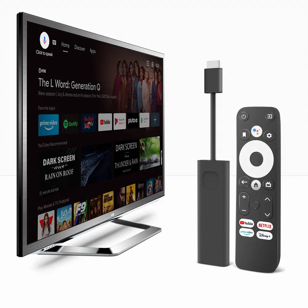 JUNUO แอนดรอยด์ทีวี11 Quad-Core DTS HD,Dual WIFI 5G 2GB 16GB Google Assistant Google TV Stick