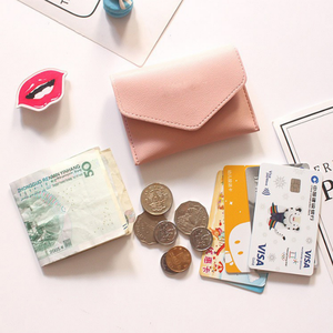 Phụ Nữ Của Thời Trang Tối Giản Phong Bì Đồng Xu Ví Chủ Sở Hữu Thẻ Nút Không Thấm Nước Xách Tay PU Da Mini Ngắn Ví - Product Image 2