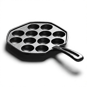 Sartén <span class=keywords><strong>Tolsen</strong></span> de hierro fundido de pared gruesa con 12 orificios para pulpo y albóndigas, molde comercial a gas para camarones y huevos - Product Image 1