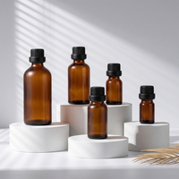 Flacon d'huile essentielle Boston 5ml/200ml en verre ambré OEM avec bouchon à vis