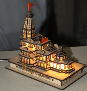 Ram Mandir Ayodhya modelo 3D templo Ram Janmabhoomi hindú Mandir Ram miniatura santuario regalo coche salpicadero