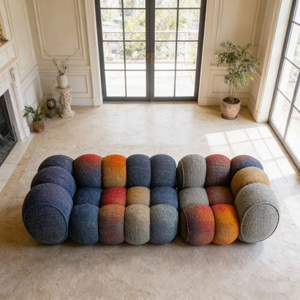 Customizable Luxury Circular Modular Handcrafted Multicolor Fabric for Modern Living Spaces - Product Image 2