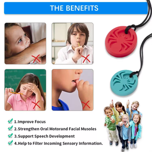 Colgante de silicona Oral Motor Aids Collar de dentición <span class=keywords><strong>para</strong></span> masticadores agresivos con autismo, TDAH, SPD o necesidad especial - Product Image 3