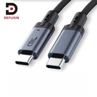 Câble USB4 DFX 2M 40 Gbit/s 240 W Type C vers C, Câble Tressé Compatible TB4 avec E-Marker pour Hub USB C Universel, Station d'Accueil, EGPU
