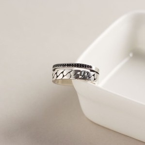 Anillos abiertos de fábrica, cadena vintage de zirconia cúbica, anillos de plata esterlina, joyería 925 para hombres - Product Image 2