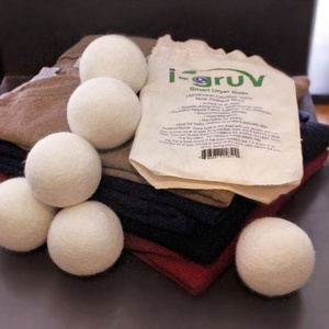 Zhtiigruv — boules de linge en laine faits main, 6 pièces, paquet de 6 XL en tissu naturel réutilisable, soulage les rides des vêtements - Product Image 3