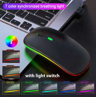 Mouse Optik Nirkabel BT 2-in-1 Mode Ganda Ergonomis Portabel Isi Ulang dengan Antarmuka USB Gaya Terprogram untuk Laptop
