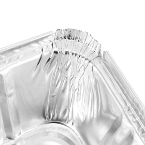 450ml 6*5" Recycling Disposable Rectangle Aluminum <b>Foil</b> Food <b>Container</b> with PET Plastic Lid Pulp Moulding - Product Image 2