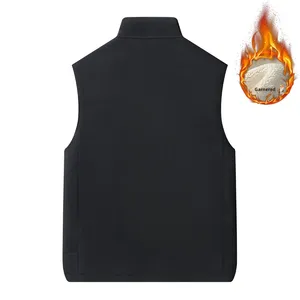 Gilet d'hiver pour <span class=keywords><strong>homme</strong></span>, chaud, décontracté, col montant, polaire <span class=keywords><strong>sans</strong></span> manches, polaire double face, fermeture éclair, <span class=keywords><strong>veste</strong></span> transfrontalière - Product Image 2