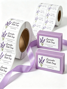 Etiquetas Personalizables para Jabón - Pegatinas de Vinilo Resistentes al Agua para Jabón Artesanal, Barras de Aceites Esenciales y Cosméticos Naturales - Product Image 1