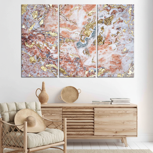 Gold Marble Glass <b>Wall</b> Art: Printed <b>Canvas</b> Luxury Home Decor,SET OF 3 <b>CANVAS</b> - Product Image 3