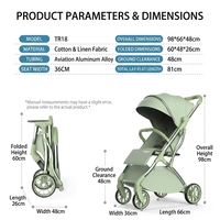Poussette de voyage compacte ultra-légère à pliage automatique, pliage à une main, poussette de cabine sécurisée