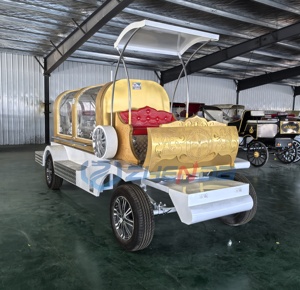 Golden Horse Drawn Funeral Special Transportation Funeral Hearse Carriage Coffin Car Hearse Fo Sale - Product Image 4