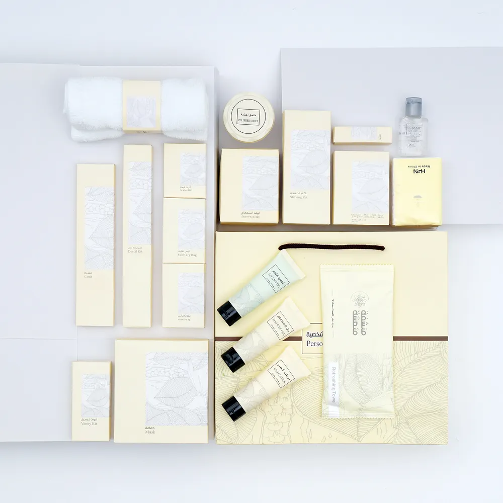 Hotel amenities supplier personal hygiene kits custom disposable hotel amenities set