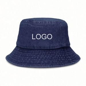 Chapeau Bob Brodé Personnalisé avec Logo en Toile Lavée à Grand Bord – Chapeau de Pêcheur Personnalisé pour l'Extérieur - Product Image 1