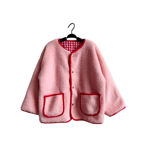 Custom ragazze oversize Sherpa cappotto reversibile inverno caldo dolce stile principessa abbigliamento Casual per bambini per le bambine - Product Image 6