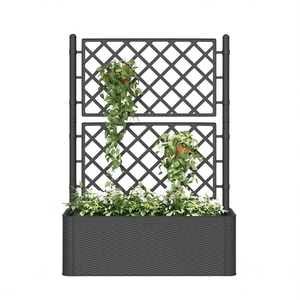 Jardinière surélevée 39,4 x 16,9 x 55,9 pouces en plastique anthracite pour fleurs, légumes, jardin, design moderne - Product Image 1