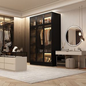 Penderie <span class=keywords><strong>de</strong></span> luxe personnalisée avec charnière <span class=keywords><strong>coulissante</strong></span> <span class=keywords><strong>porte</strong></span> en verre design moderne meubles <span class=keywords><strong>de</strong></span> chambre à coucher <span class=keywords><strong>atelier</strong></span> <span class=keywords><strong>de</strong></span> salon - Product Image 2