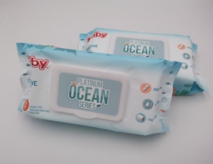 Lingettes humides pour bébé Nuby Ocean de haute qualité, 60 pièces, 17*19 cm, 70 g/m² - Product Image 3