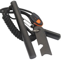 Kit de survie personnalisé avec logo 1/2*5 pouces, allume-feu en acier, allume-feu en silex avec mousqueton et allume-feu en capsule pour le camping