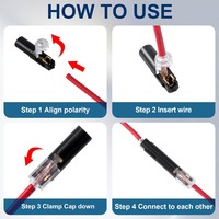 Connecteur de câble D2 à 2 broches, à raccordement rapide, sans dénudage, bornier électrique rapide pour câbles d'éclairage LED
