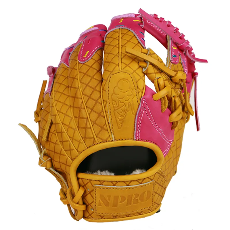 Gants de baseball professionnels personnalisés pour gaucher Gant de baseball d'entraînement steerhide de 11.5 pouces