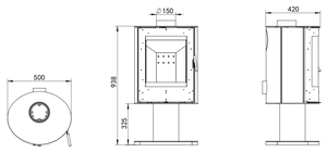 Chimenea Moderna <span class=keywords><strong>de</strong></span> <span class=keywords><strong>Leña</strong></span> Curva con Patas - Diseño Independiente - Product Image 6